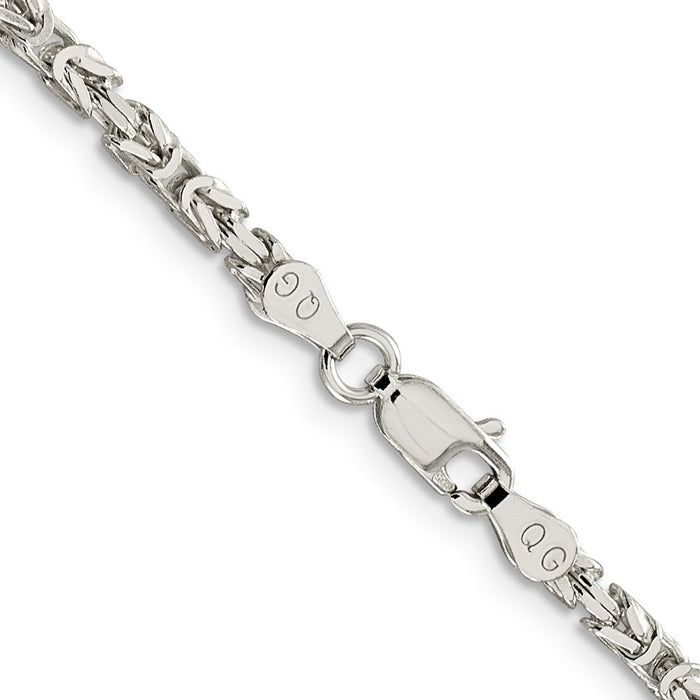 Buy Stylish 2.5mm Sterling Silver Byzantine Chain Necklace - Luxury Value!-3