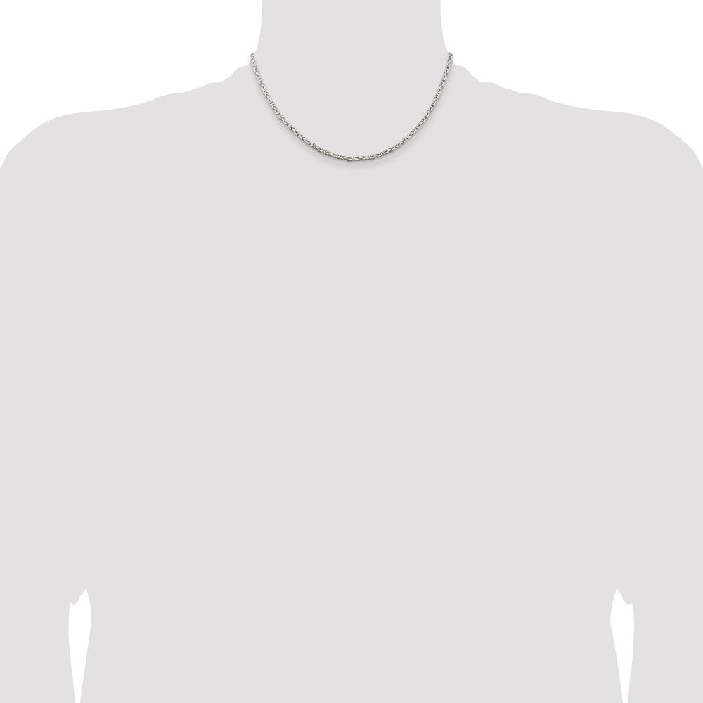 Buy Stylish 2.5mm Sterling Silver Byzantine Chain Necklace - High Value!
