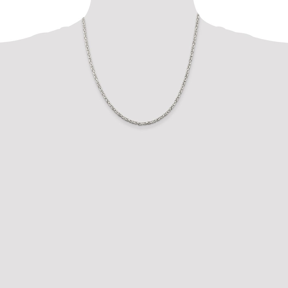Exclusive 2.5mm Sterling Silver Byzantine Chain Necklace - Stylish Value!