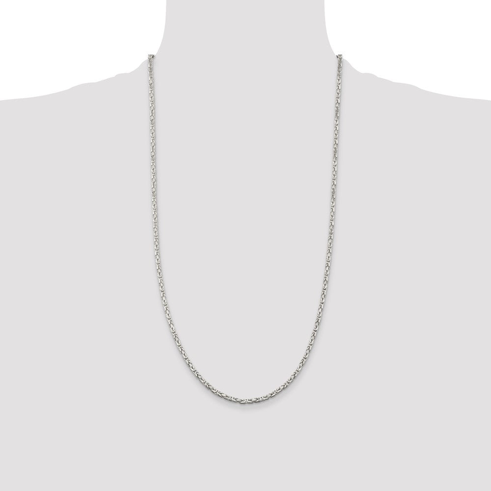 Buy Stylish 2.5mm Sterling Silver Byzantine Chain Necklace - Affordable Luxury!