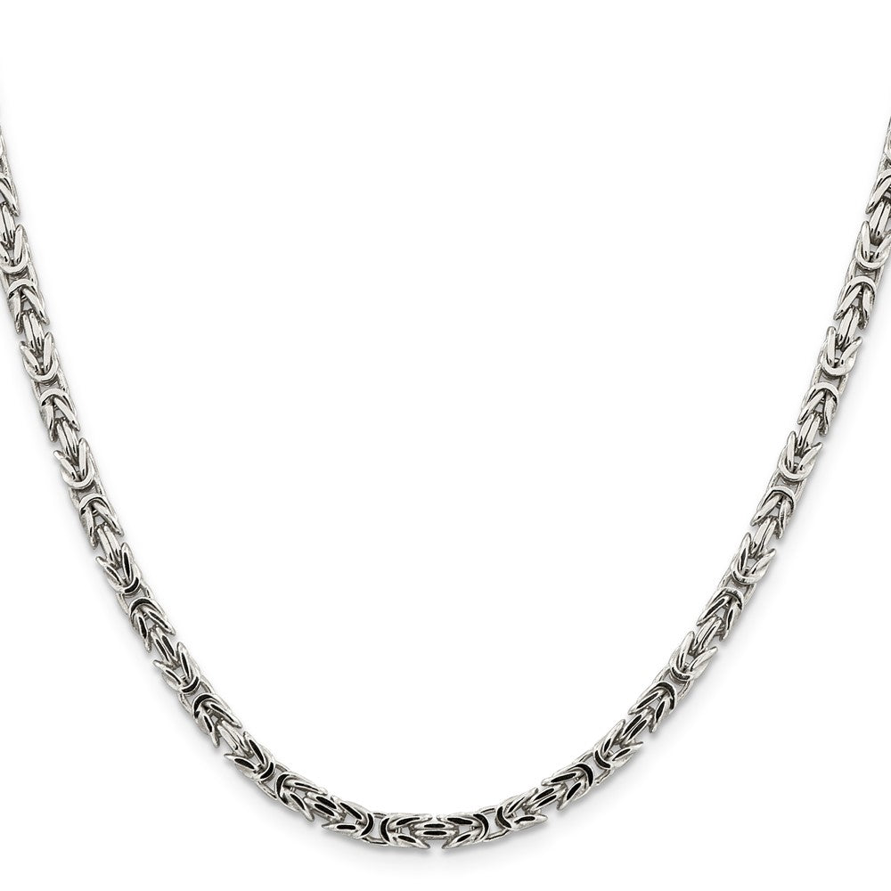 Buy Stylish 3.25mm Byzantine Chain Necklace in High-Quality Sterling Silver