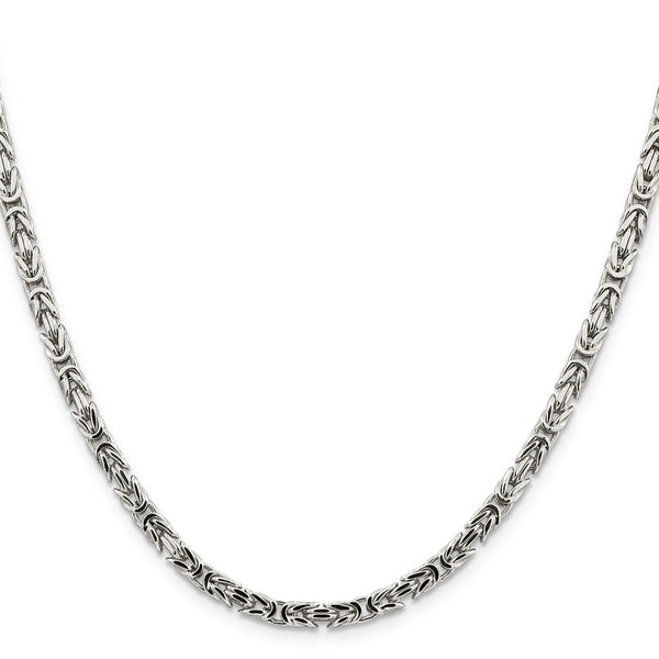 3.25mm Byzantine Chain Necklace in Sterling Silver