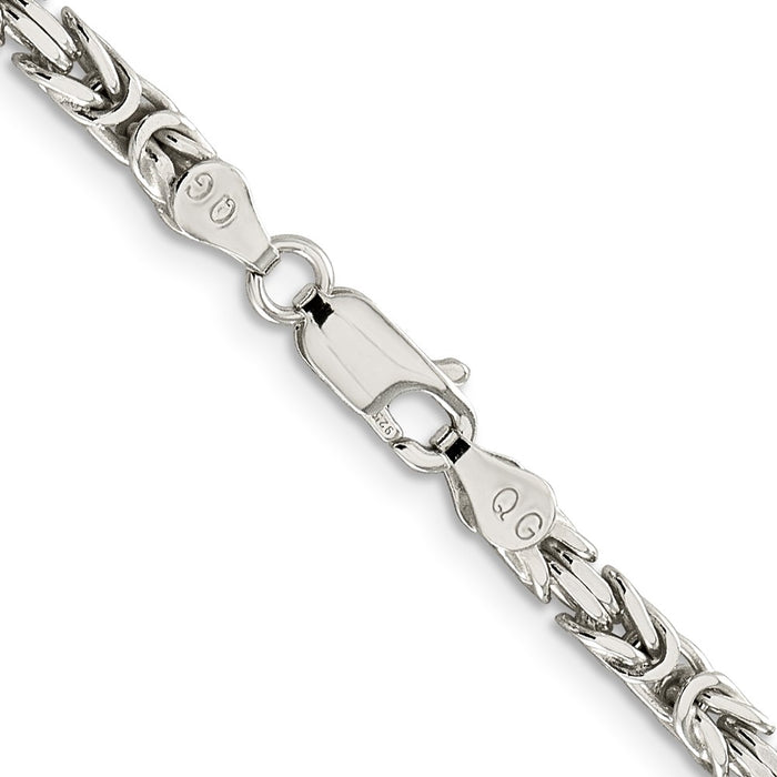 Buy Stylish 3.25mm Sterling Silver Byzantine Chain Necklace - Affordable Luxury-3