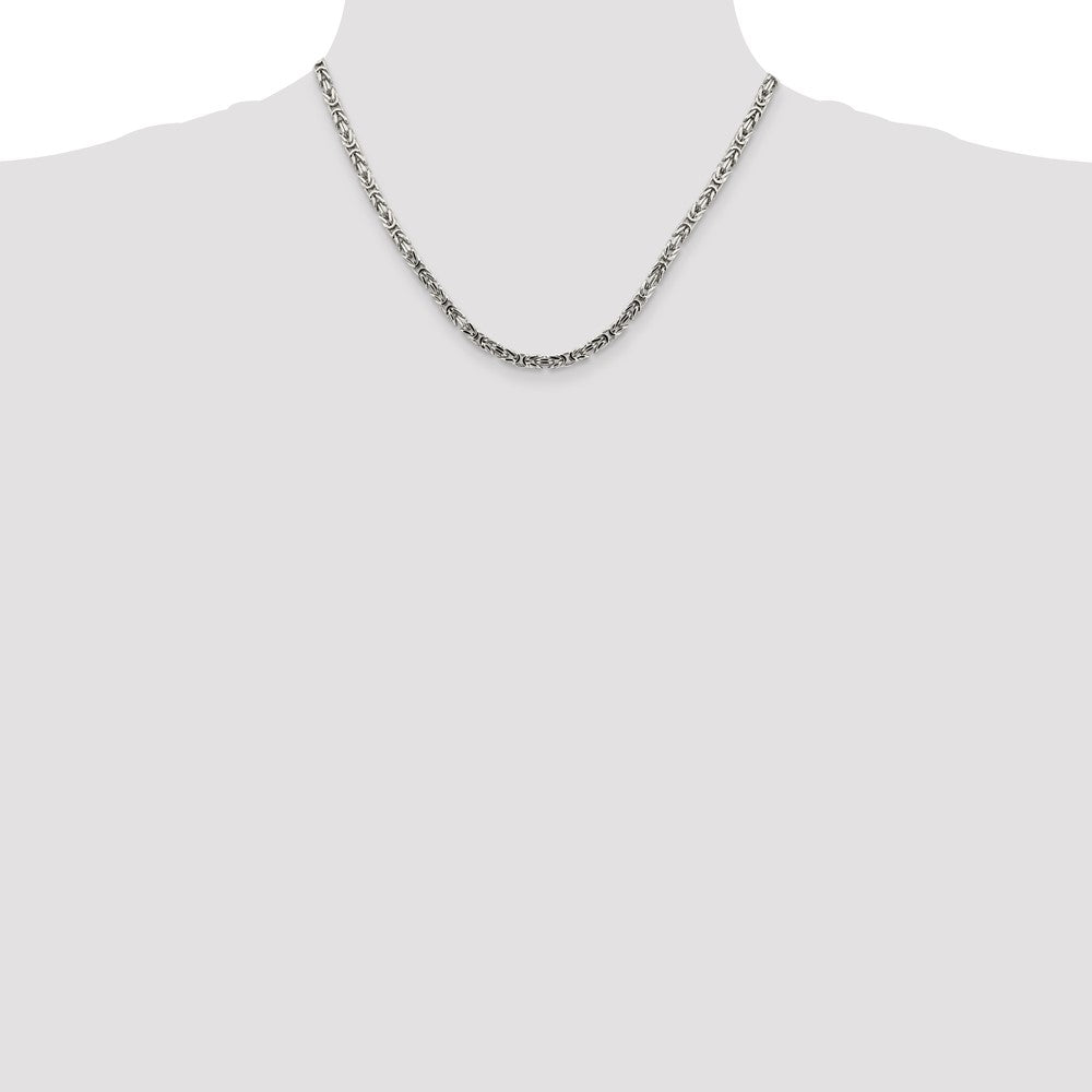 Buy Stylish 3.25mm Sterling Silver Byzantine Chain Necklace - Affordable Luxury