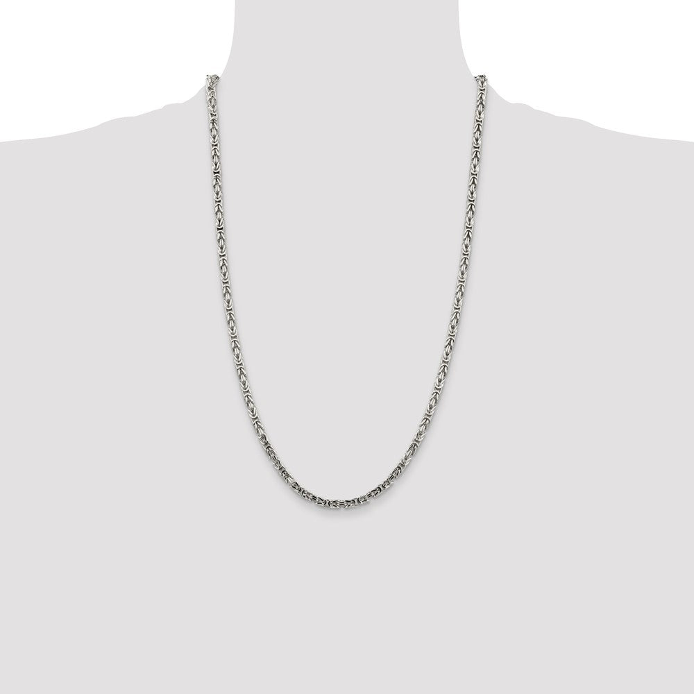 Buy Stylish 3.25mm Sterling Silver Byzantine Chain Necklace | Affordable Luxury