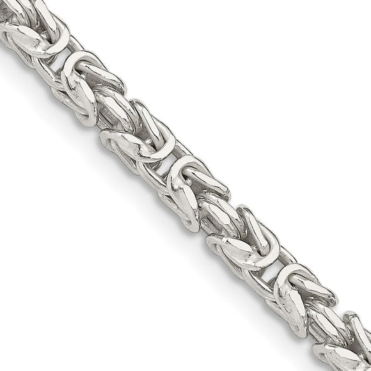 High-Quality 3.25mm Sterling Silver Byzantine Chain Necklace - Stylish Value!