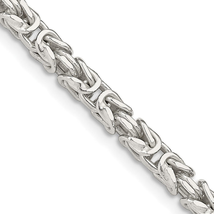 Buy Stylish 3.25mm Sterling Silver Byzantine Chain Necklace - Affordable Luxury-1