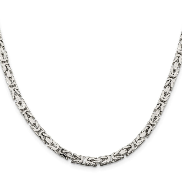 Sterling Silver 4.25mm Byzantine Link Chain - Style GR1-1031122
