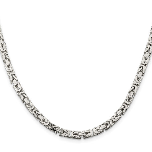 Buy Stylish 4.25mm Sterling Silver Byzantine Chain Necklace - Affordable Luxuries