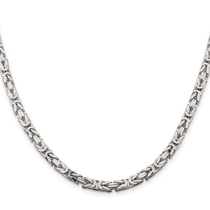 Buy Stylish 4.25mm Sterling Silver Byzantine Chain Necklace - Affordable Luxuries-2