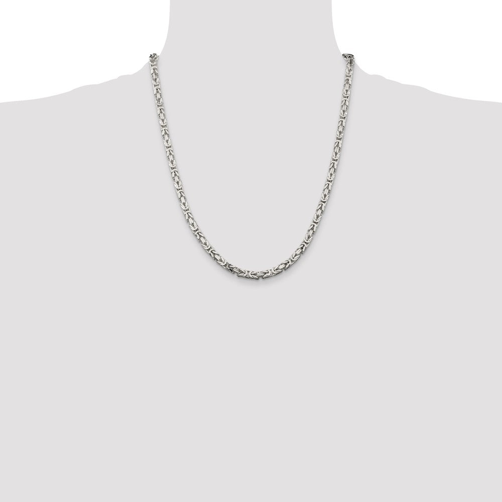 Buy Stylish 4.25mm Sterling Silver Byzantine Chain Necklace - Affordable Luxury