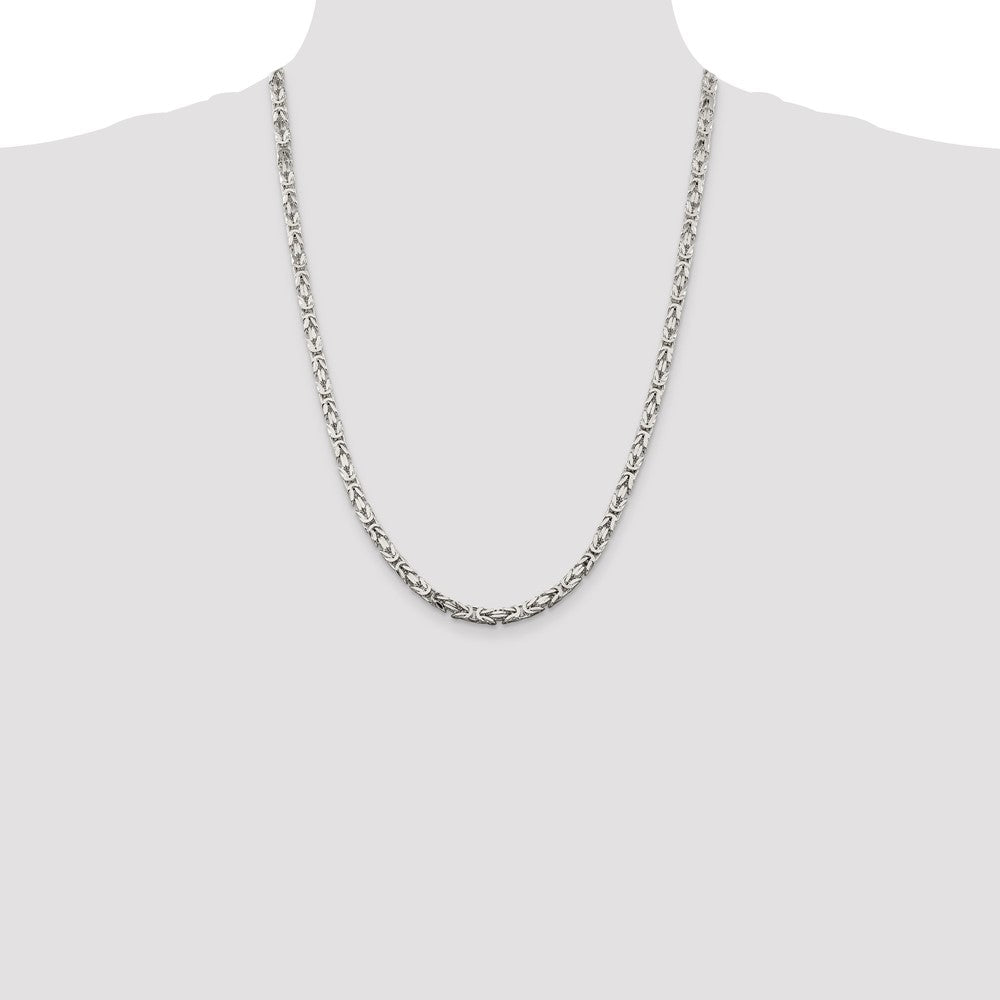 Buy Stylish 4.25mm Sterling Silver Byzantine Chain Necklace - Affordable Elegance!