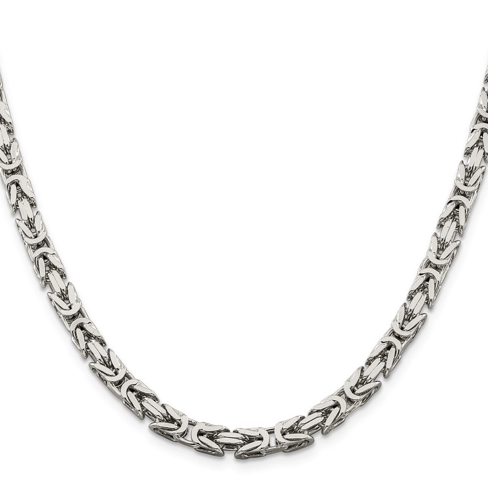 Exclusive 5mm Sterling Silver Byzantine Chain Necklace - Stylish & Affordable