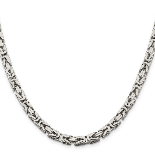 Exclusive 5mm Sterling Silver Byzantine Chain Necklace - Stylish & Affordable