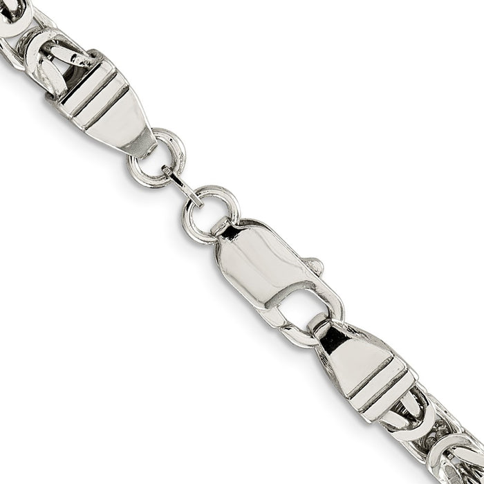 High-Quality 5mm Sterling Silver Byzantine Chain Necklace - Stylish Value!-3