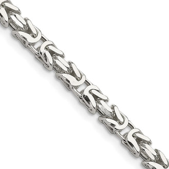 Exclusive 5mm Sterling Silver Byzantine Chain Necklace - Stylish & Affordable