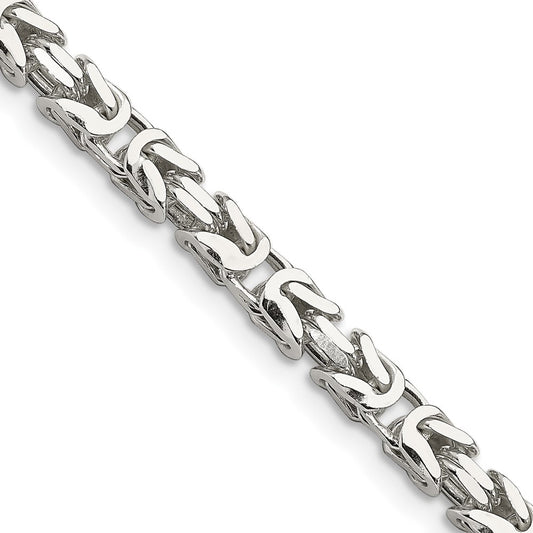 High-Quality 5mm Sterling Silver Byzantine Chain Necklace - Stylish Value!