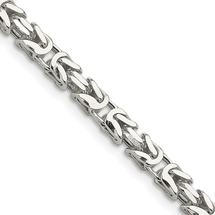 High-Quality 5mm Sterling Silver Byzantine Chain Necklace - Stylish Value!-1