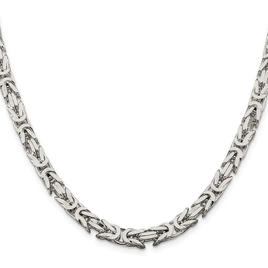 High-Quality 6mm Sterling Silver Byzantine Chain | Stylish & Affordable Jewelry