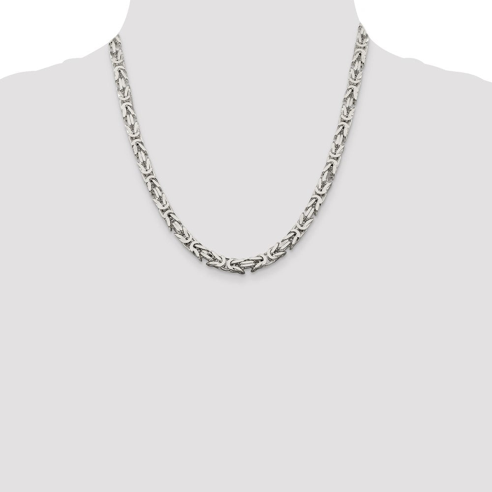 High-Quality 6mm Sterling Silver Byzantine Chain | Stylish & Affordable Jewelry