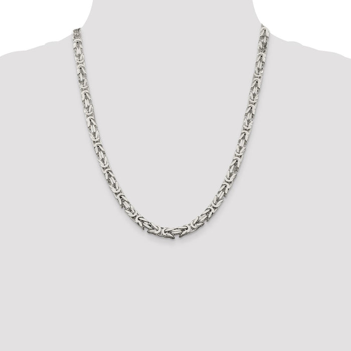 Buy 6mm Sterling Silver Byzantine Chain - Stylish Design, Affordable Luxury!-4