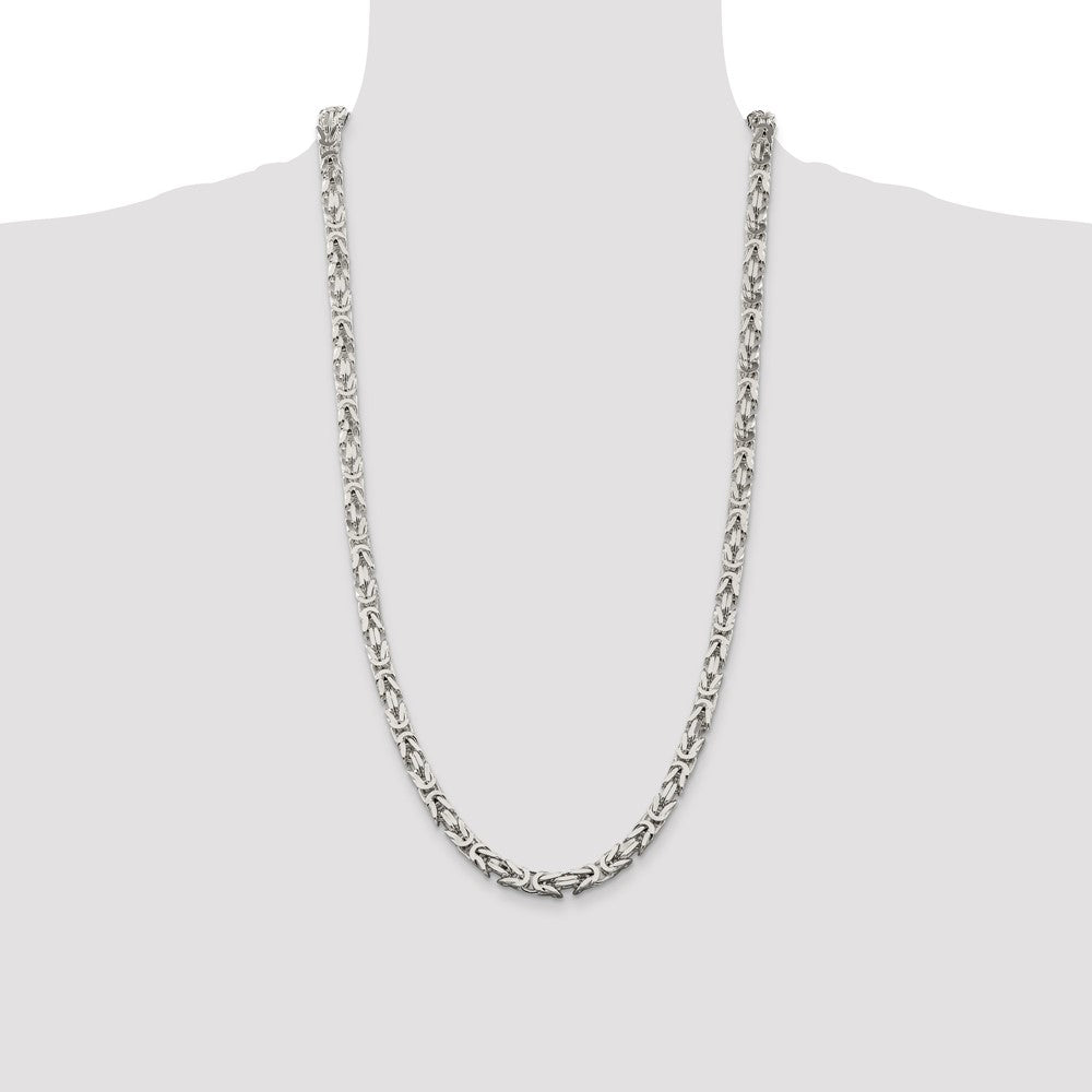 Buy Exclusive 6mm Sterling Silver Byzantine Chain - Stylish & Affordable Elegance