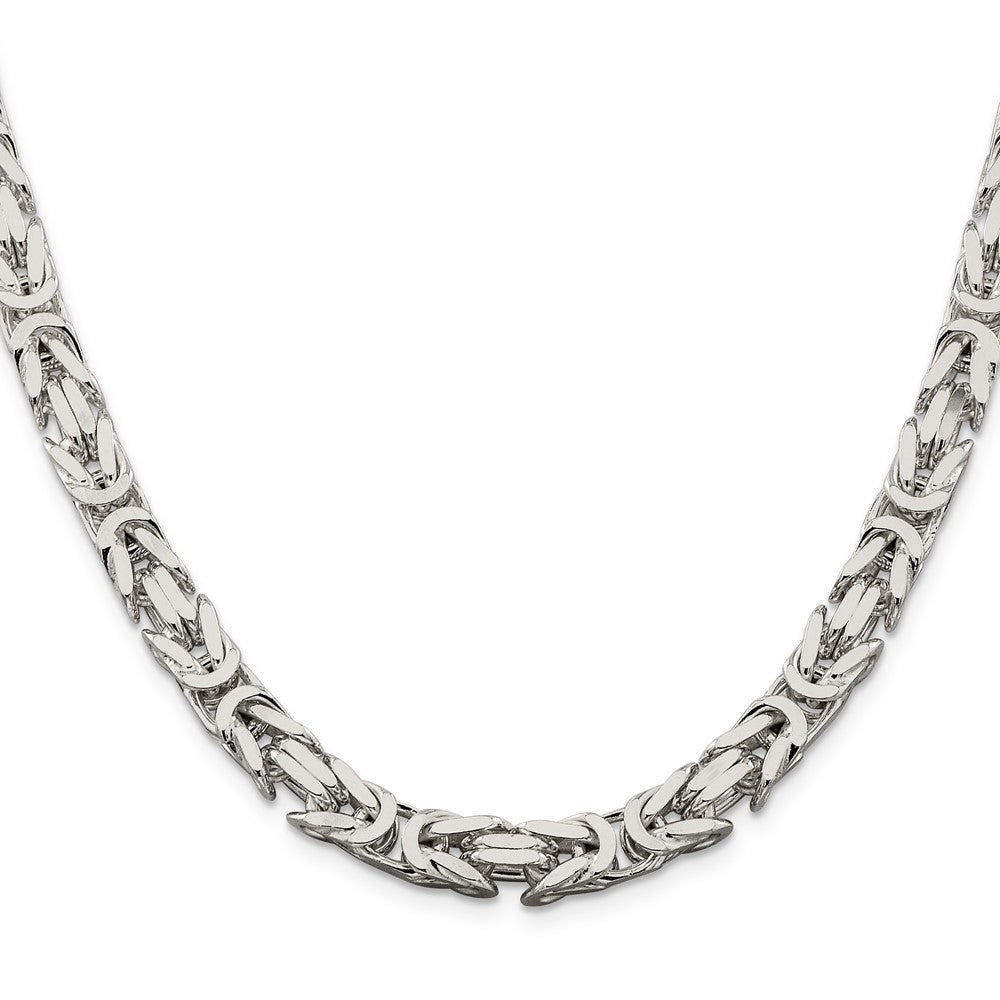 Buy Stylish 7.5mm Sterling Silver Byzantine Chain Necklace - Luxury Value!