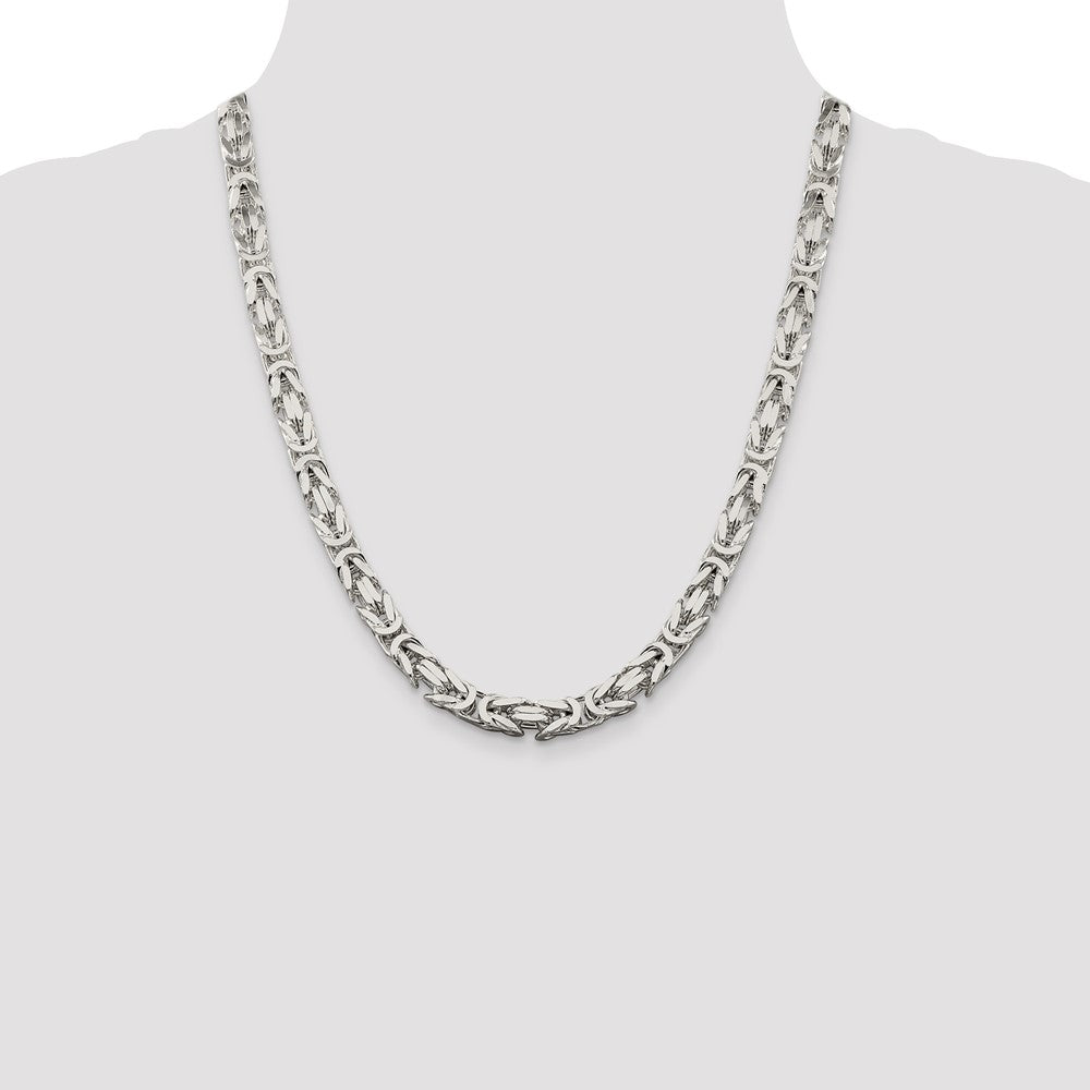 Buy 7.5mm Sterling Silver Byzantine Chain - Stylish Luxury Jewelry at Great Value