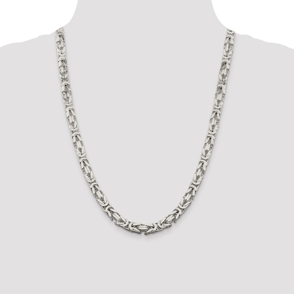 Buy Stylish 7.5mm Sterling Silver Byzantine Chain Necklace - Luxury Value!