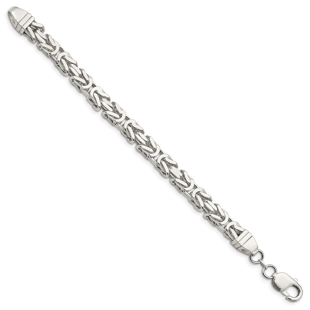 High-Quality 7.5mm Sterling Silver Byzantine Chain Necklace - Stylish Value!