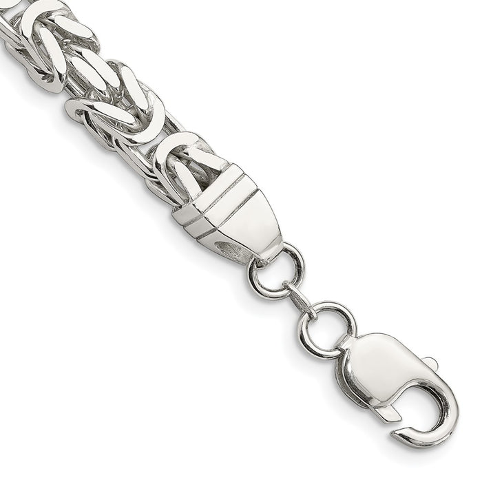 High-Quality 7.5mm Sterling Silver Byzantine Chain Necklace - Stylish Value!-1