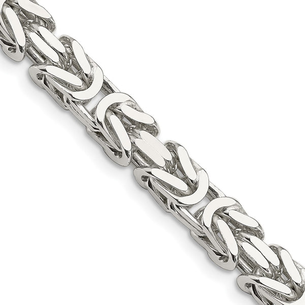 7.5mm Sterling Silver Byzantine Chain Necklace - Style GR1-1031161