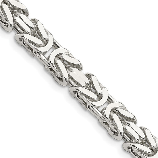 Exclusive 7.5mm Sterling Silver Byzantine Chain Necklace - Stylish Value