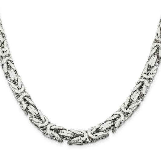 Exclusive Sterling Silver 8.25mm Byzantine Link Chain - Affordable Luxury Jewelry