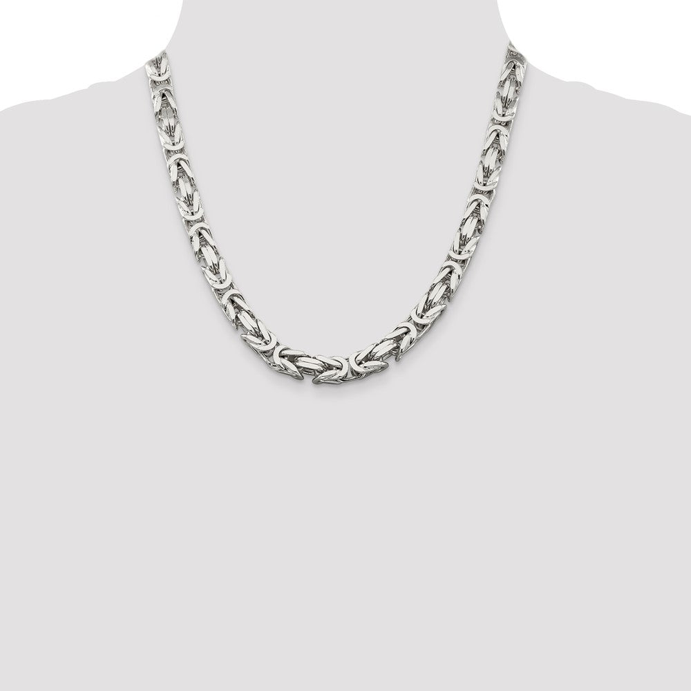 Exclusive Sterling Silver 8.25mm Byzantine Link Chain - Affordable Luxury Jewelry