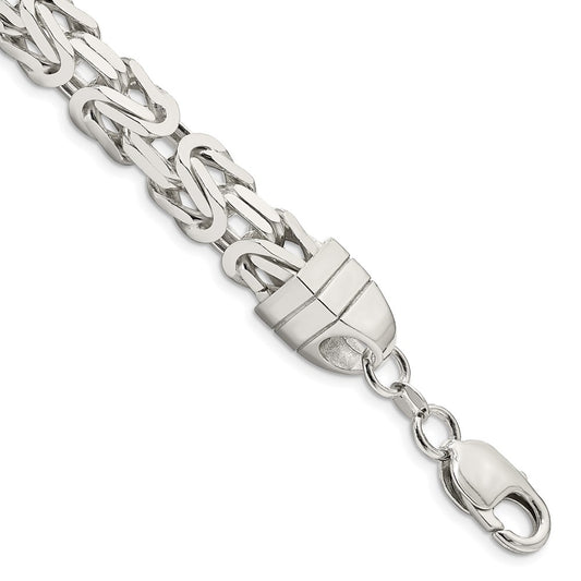 Buy Stylish Sterling Silver 8.25mm Byzantine Link Chain - Luxury Value!