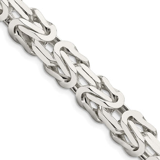 Exclusive Sterling Silver 8.25mm Byzantine Link Chain - Affordable Luxury Jewelry