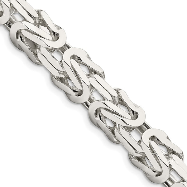 8.25mm Sterling Silver Byzantine Chain Necklace
