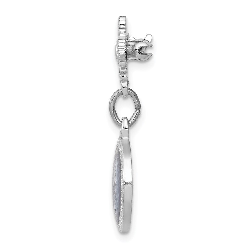 Buy Stylish Rhodium-Plated Sterling Silver Enamel Miraculous Medal Pin - Value!