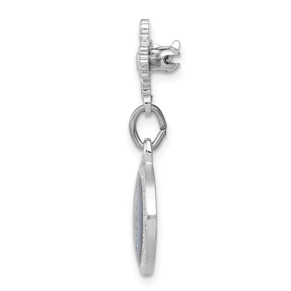 Rhodium-Plated Sterling Silver Enamel Miraculous Medal Pin