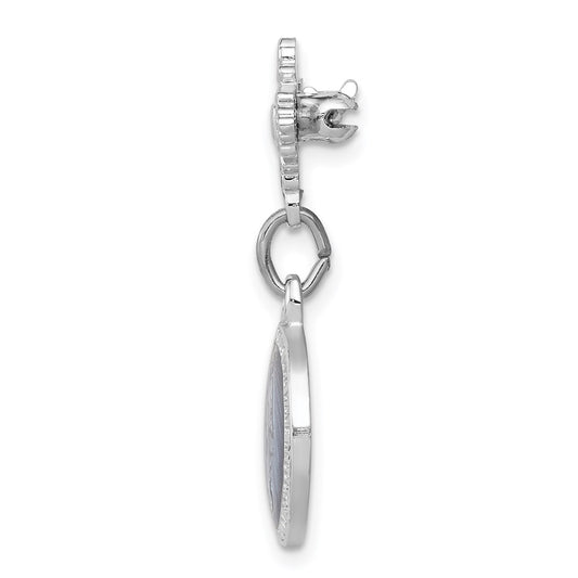 Buy Stylish Rhodium-Plated Sterling Silver Enamel Miraculous Medal Pin - Value!
