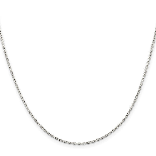 Buy Stylish 1.5mm Beveled Oval Cable Chain in High-Quality Sterling Silver