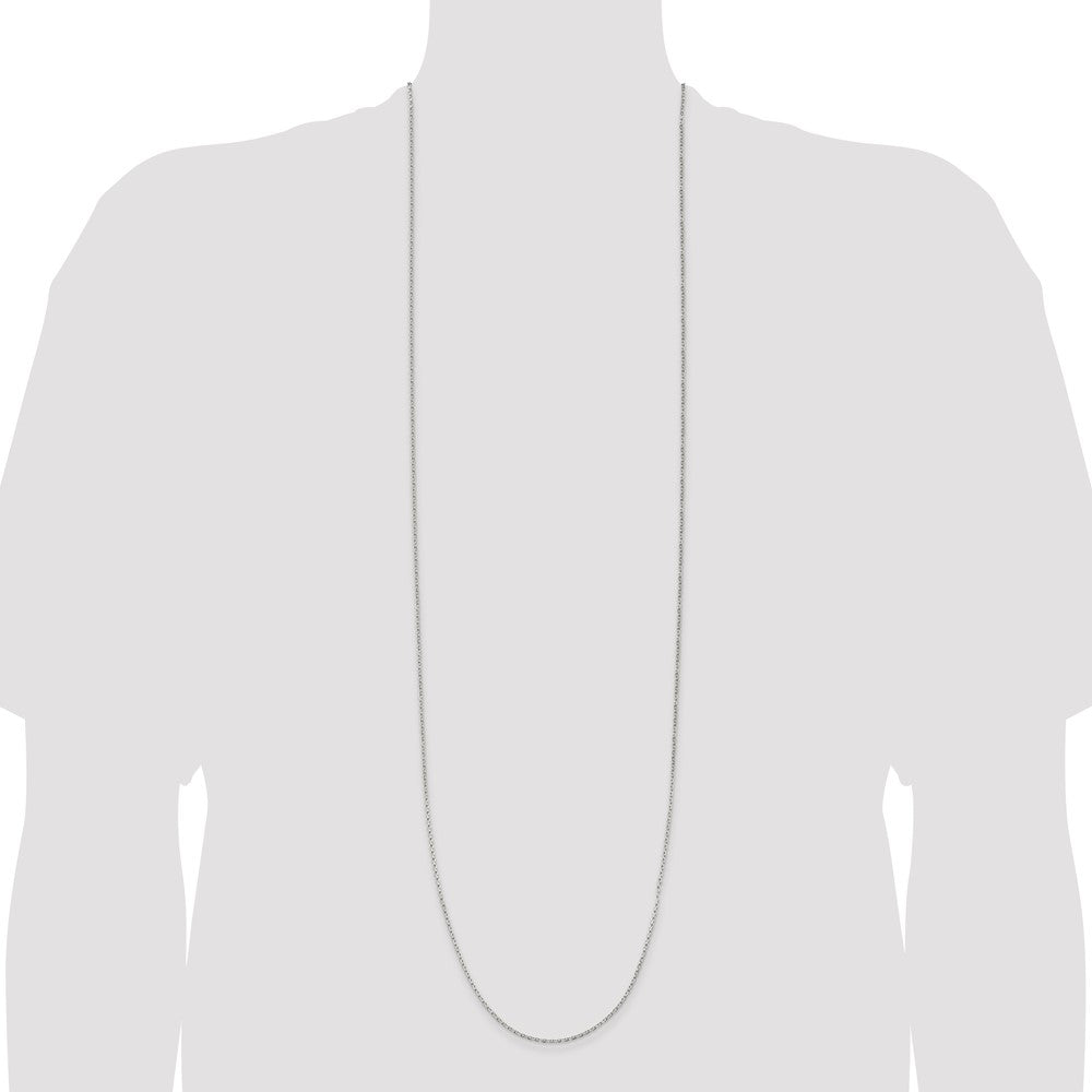 Buy Stylish 1.5mm Beveled Oval Cable Chain in High-Quality Sterling Silver