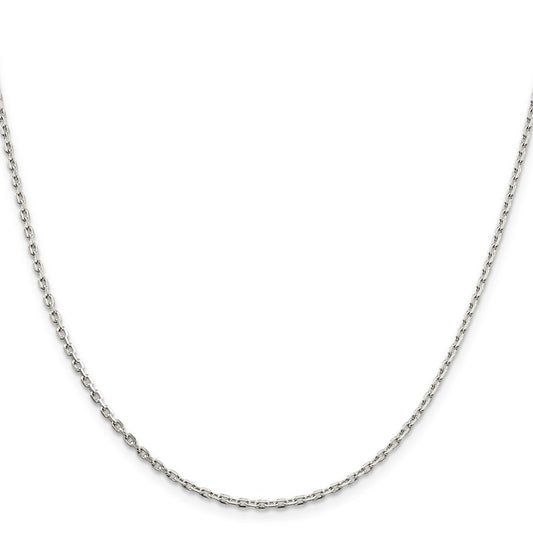 High-Quality 2mm Beveled Oval Cable Chain in Sterling Silver | Affordable Price