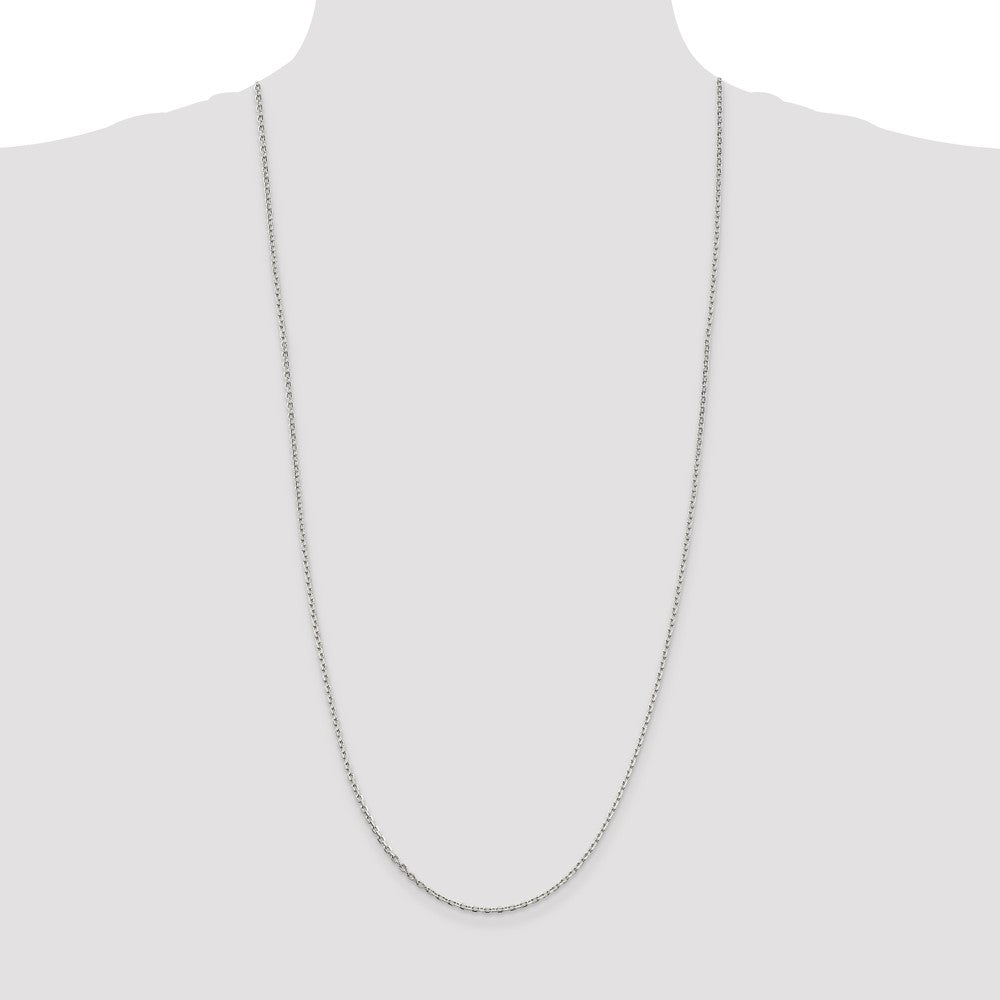 High-Quality 2mm Beveled Oval Cable Chain in Sterling Silver | Affordable Price