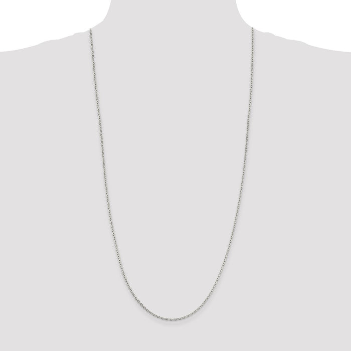 High-Quality 2mm Beveled Oval Cable Chain in Sterling Silver | Affordable Price-4