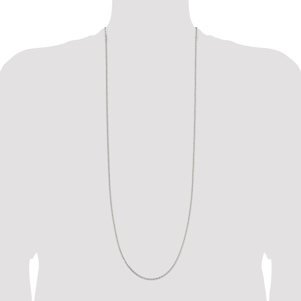 Buy Stylish 2mm Sterling Silver Beveled Oval Link Cable Chain - Affordable Elegance
