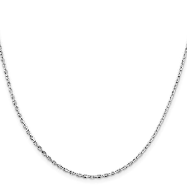 Rhodium-Plated Sterling Silver 2mm Beveled Oval Chain