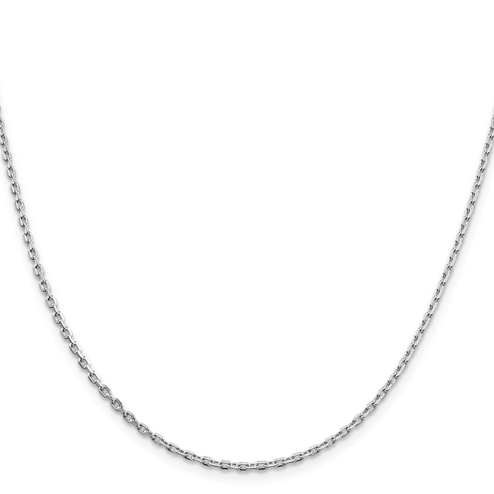 Buy Stylish Rhodium-Plated Sterling Silver 2mm Beveled Oval Cable Chain