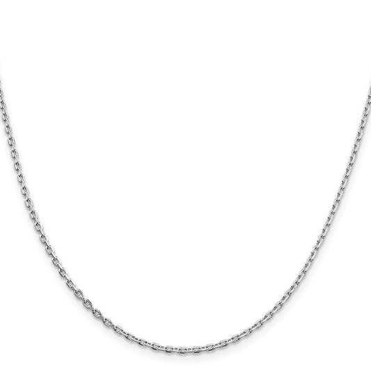 Buy Stylish Rhodium-Plated Sterling Silver 2mm Beveled Oval Cable Chain